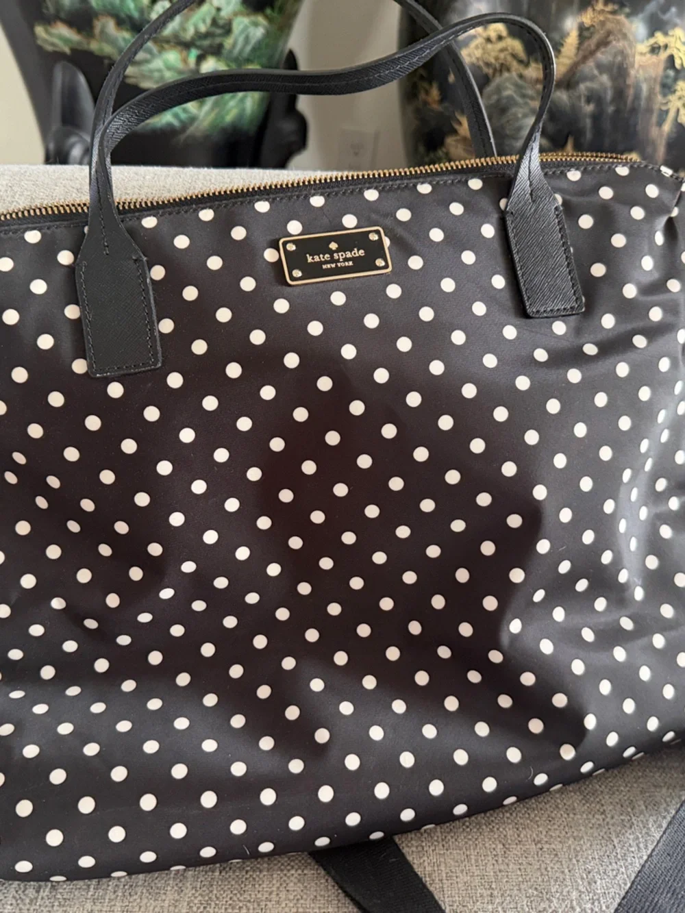 kate spade Black with White Polka Dot laptop bag